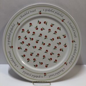 Hallmark Serving Platter Grateful Plateful Thankful Heart 12"‎ Plate Ceramic